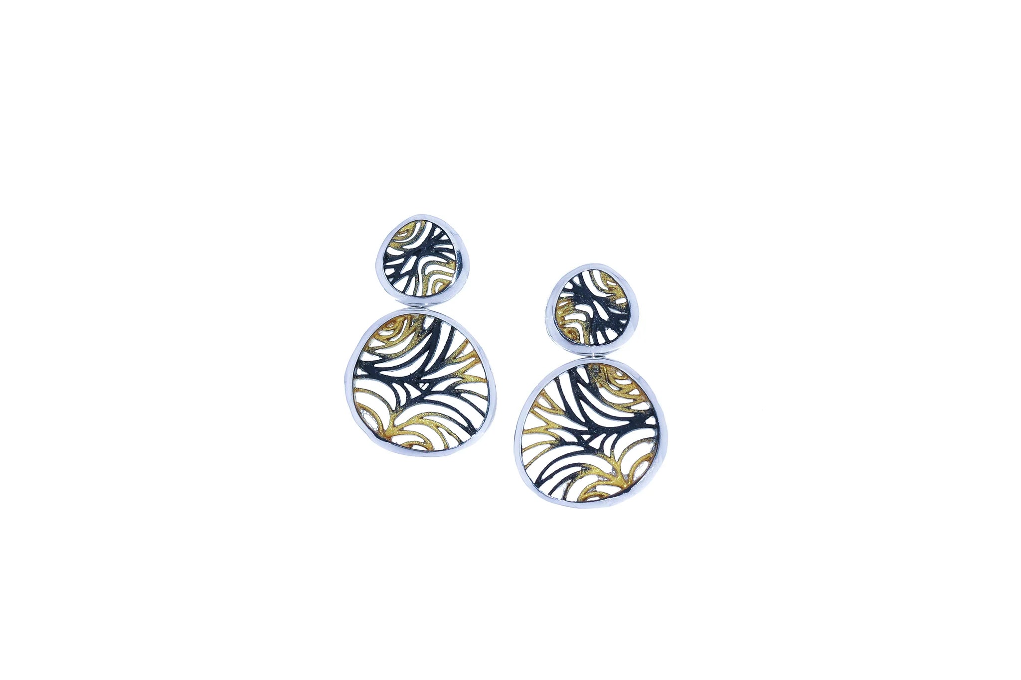 Pendientes para Mujer Plata de Presión Ocean (2 Piezas) Orfega