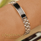 Pulsera para Hombre de Acero con Esmalte Negro y Circonitas Emotion