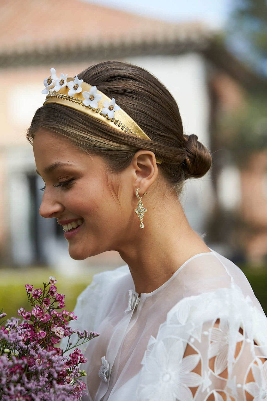 Pendientes para Mujer Boda Plata Chapada en Oro VICTORIA BOHO