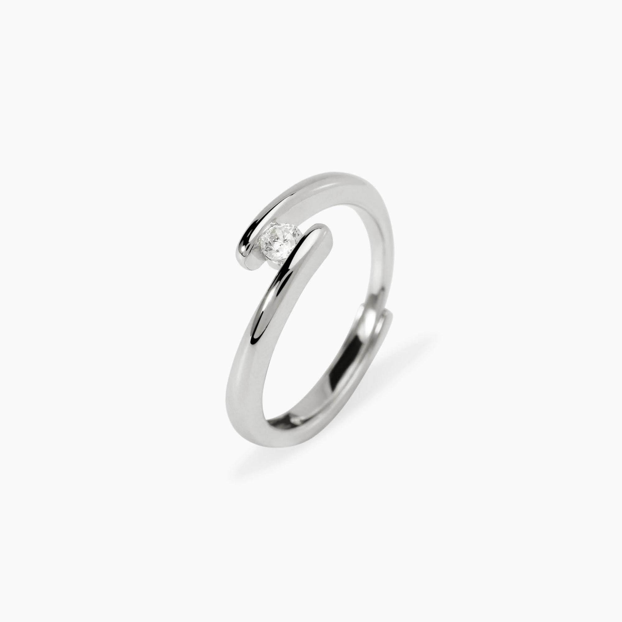 Anillo para Mujer Solitario de Plata con Diamante Lab-grown 0,1 quilates Mabina