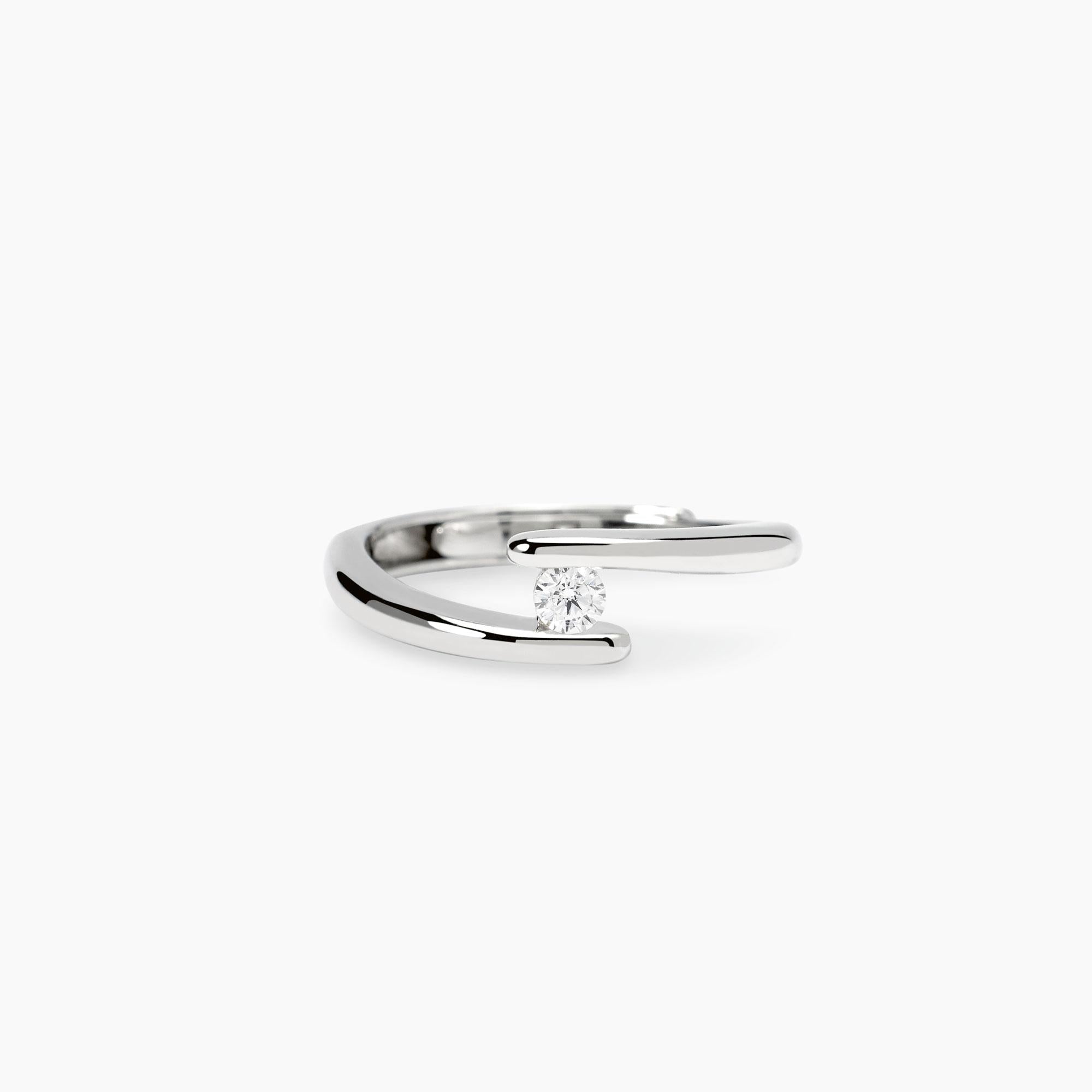 Anillo para Mujer Solitario de Plata con Diamante Lab-grown 0,1 quilates Mabina