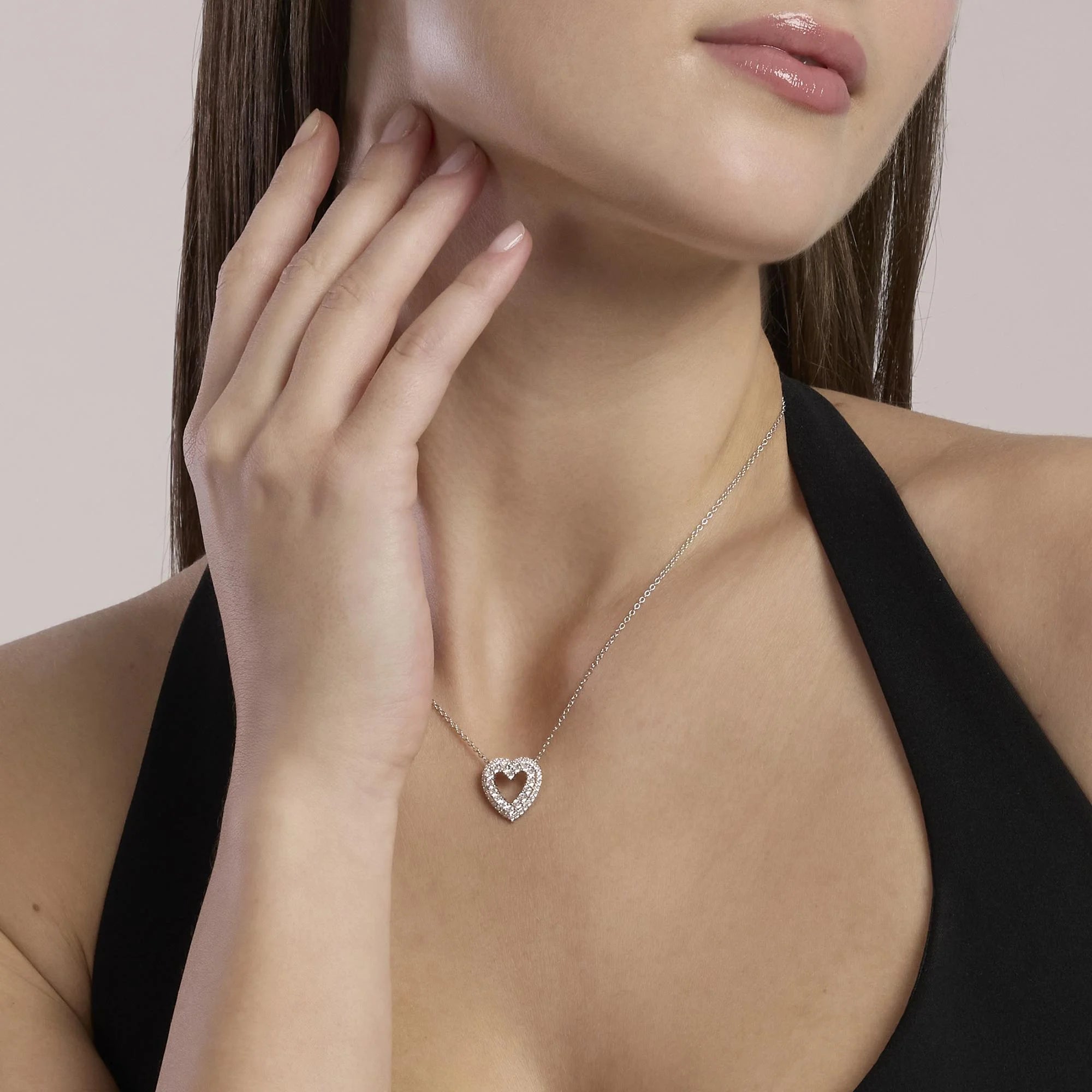 gargantilla para mujer corazon circonitas mabina