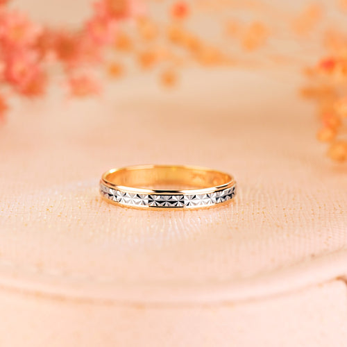 Alianza de Boda Bicolor Oro Blanco 9k para Hombre y para Mujer Ocasiones Especiales