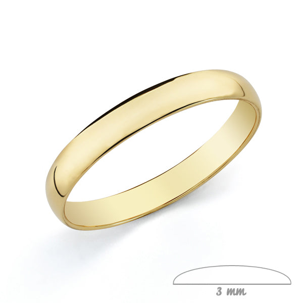 Alianza Boda 3mm Oro de 9 ktes Lisa Unisex