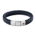 Pulsera para Hombre Cuero Trenzado Azul y Acero Tommy Hilfiger