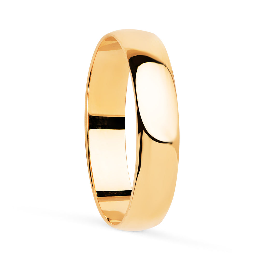 Alianza Oro Amarillo Lisa Brillo 9k Ancho 4mm