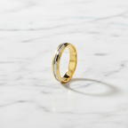 Alianza Boda Oro Bicolor Tallada 9k Ancho 3.5mm