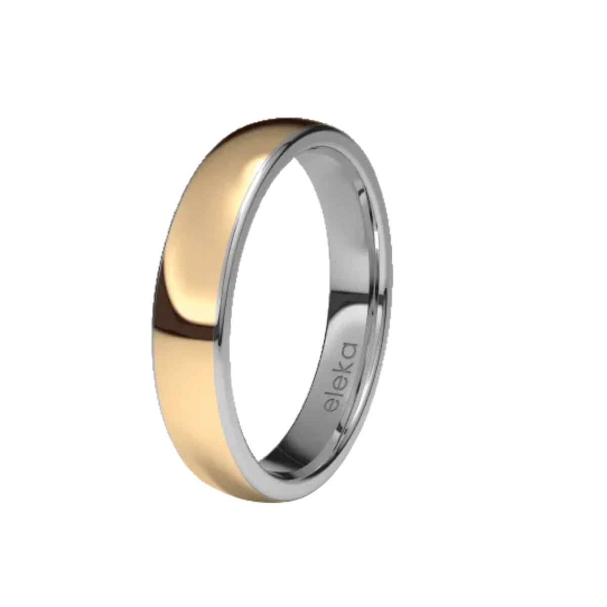 Alianza Boda Andrómeda Titanio y Oro Rojo 18k Ancho 4 mm