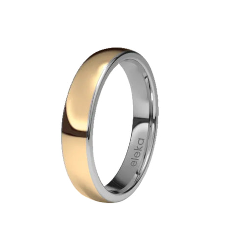 Alianza Boda Andrómeda Titanio y Oro Rojo 18k Ancho 4 mm