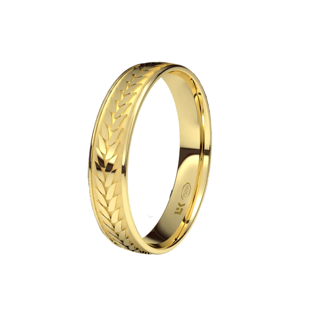 Alianza Boda Oro Amarillo 18k Decoración MATISSE Ancho 4mm