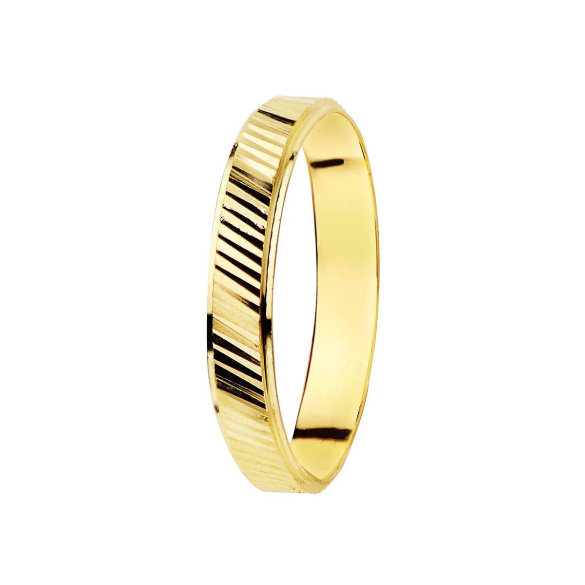 Alianza Boda Oro Amarillo Tallada 9k Ancho 3 mm