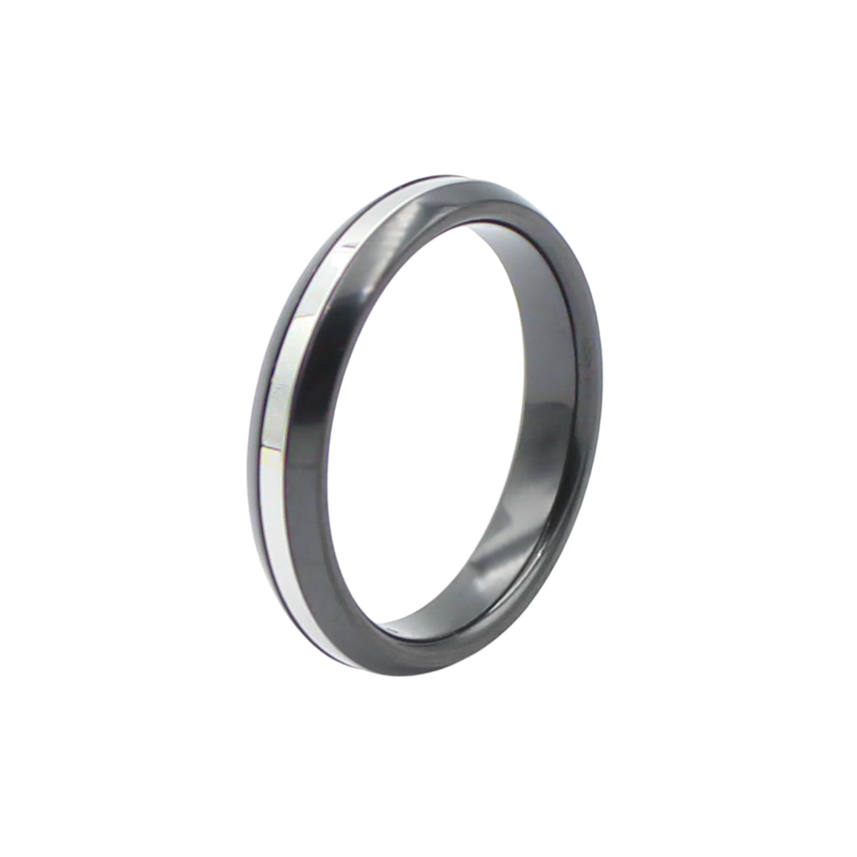 Alianza Boda Oro Blanco 18k y Zirconio Ancho 4,5mm