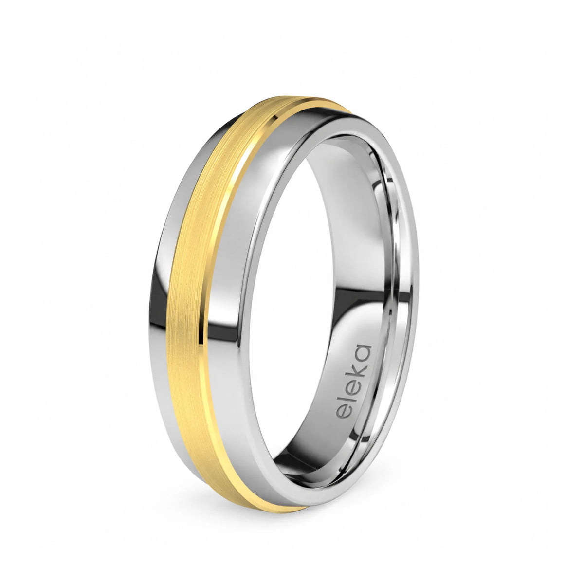Alianza Boda Titanio y Oro Amarillo 18k Ancho 5mm