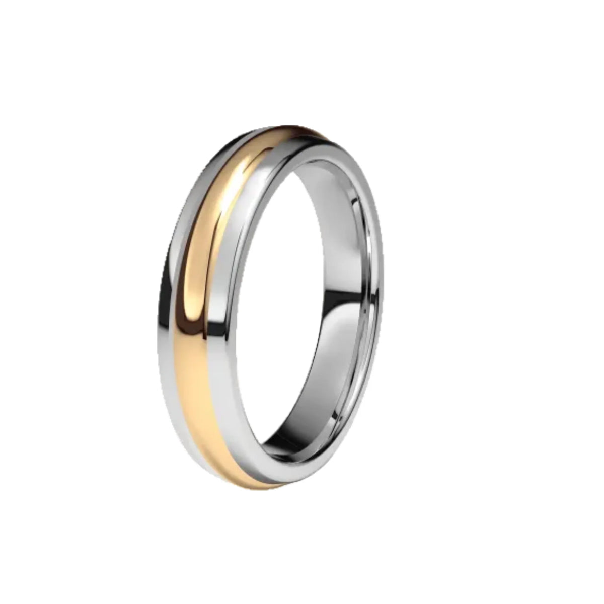 Alianza Boda Titanio y Oro Amarillo 18k combinado Ancho 5mm