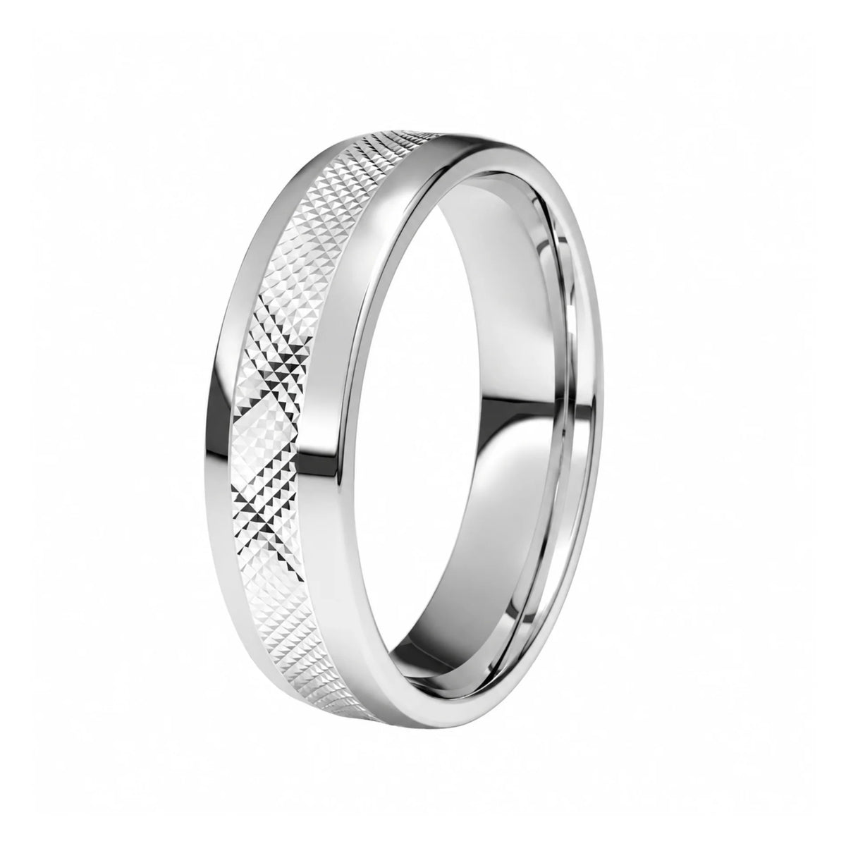 Alianza  Boda Titanio y Oro Blanco 18k combinado Ancho 5mm