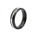 Alianza Boda Zirconio y Oro Blanco 18k Ancho 5mm