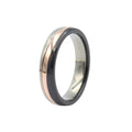 Alianza Boda Zirconio y Oro Rojo 18k Ancho 5mm