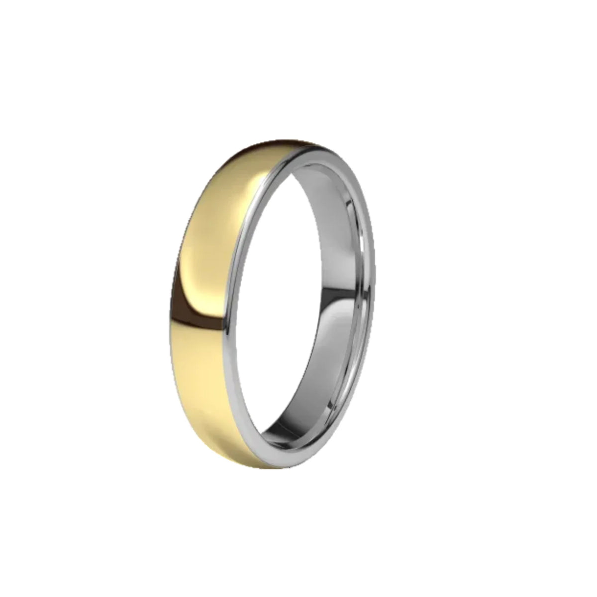 Alianza Boda de Titanio y Oro Amarillo 18k Ancho 4mm