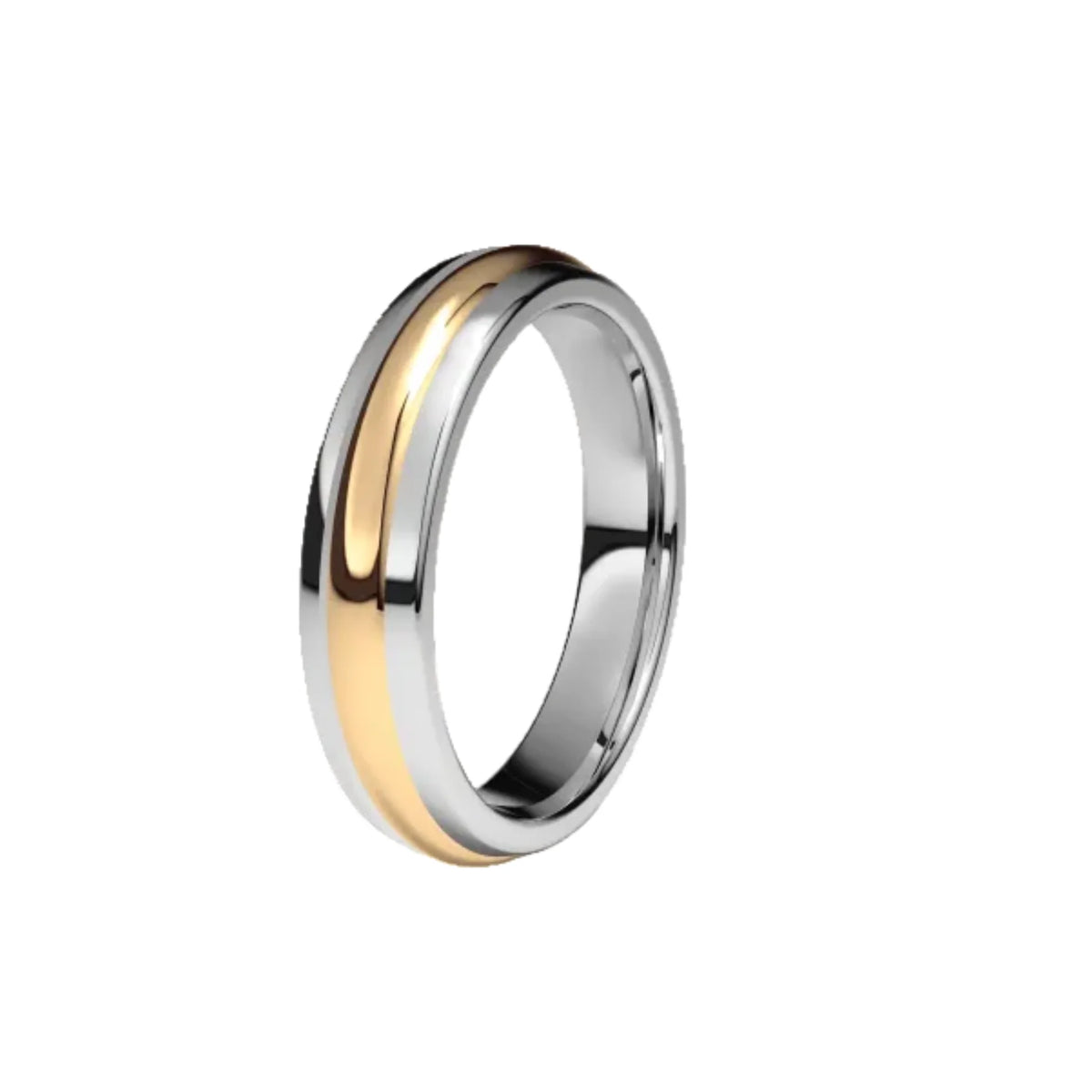 Alianza Boda de Titanio y Oro Rojo 18k Ancho 4mm