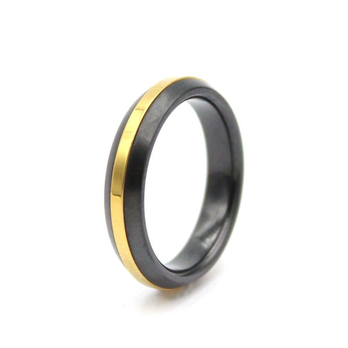 Alianza Boda Oro Amarillo 18k y Zirconio Ancho 4,5mm
