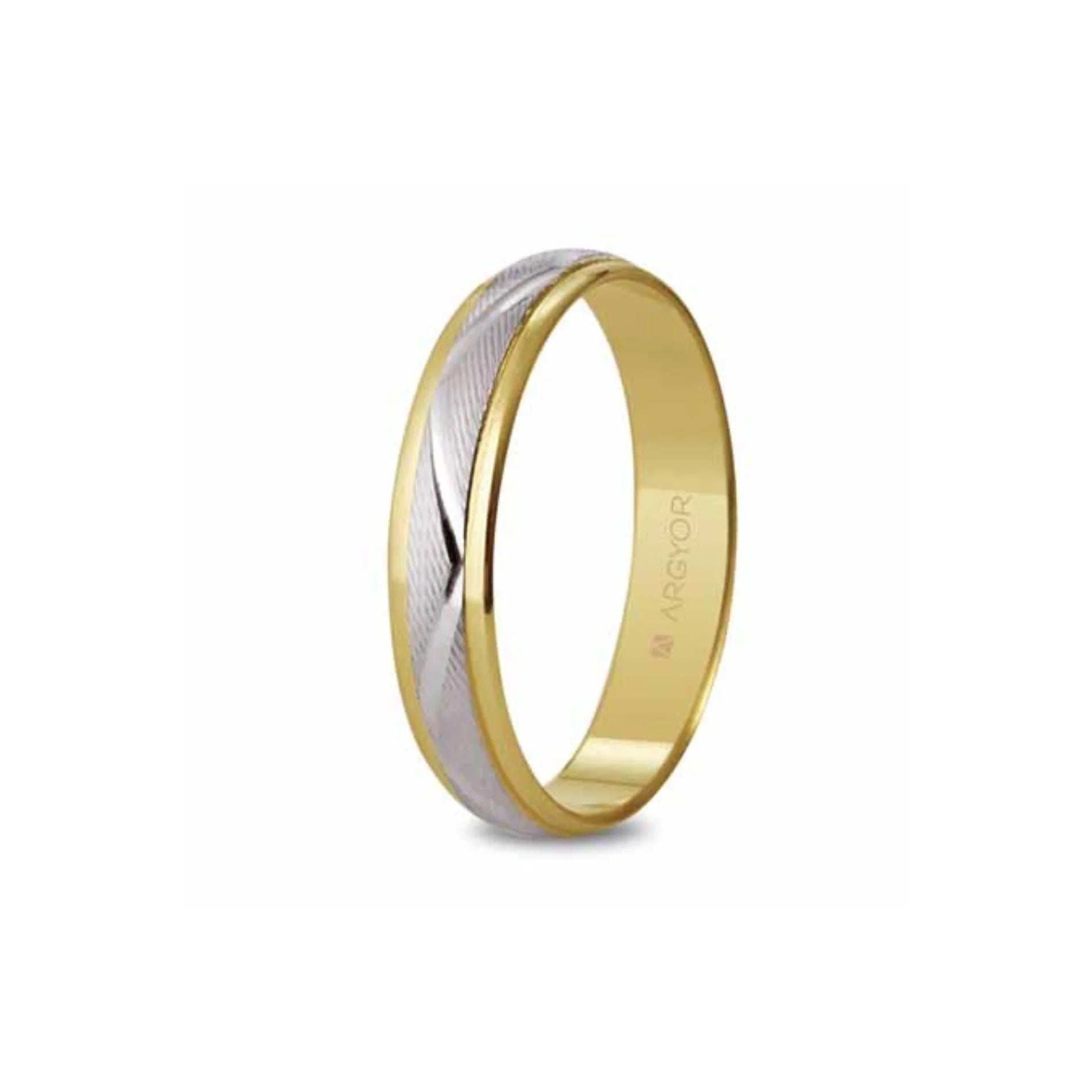 Alianza FACETADA Argyor para Mujer | Oro Bicolor de 9 Quilates