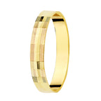 Alianza Boda Oro Amarillo con Talla Geométrica 9k Ancho 3mm