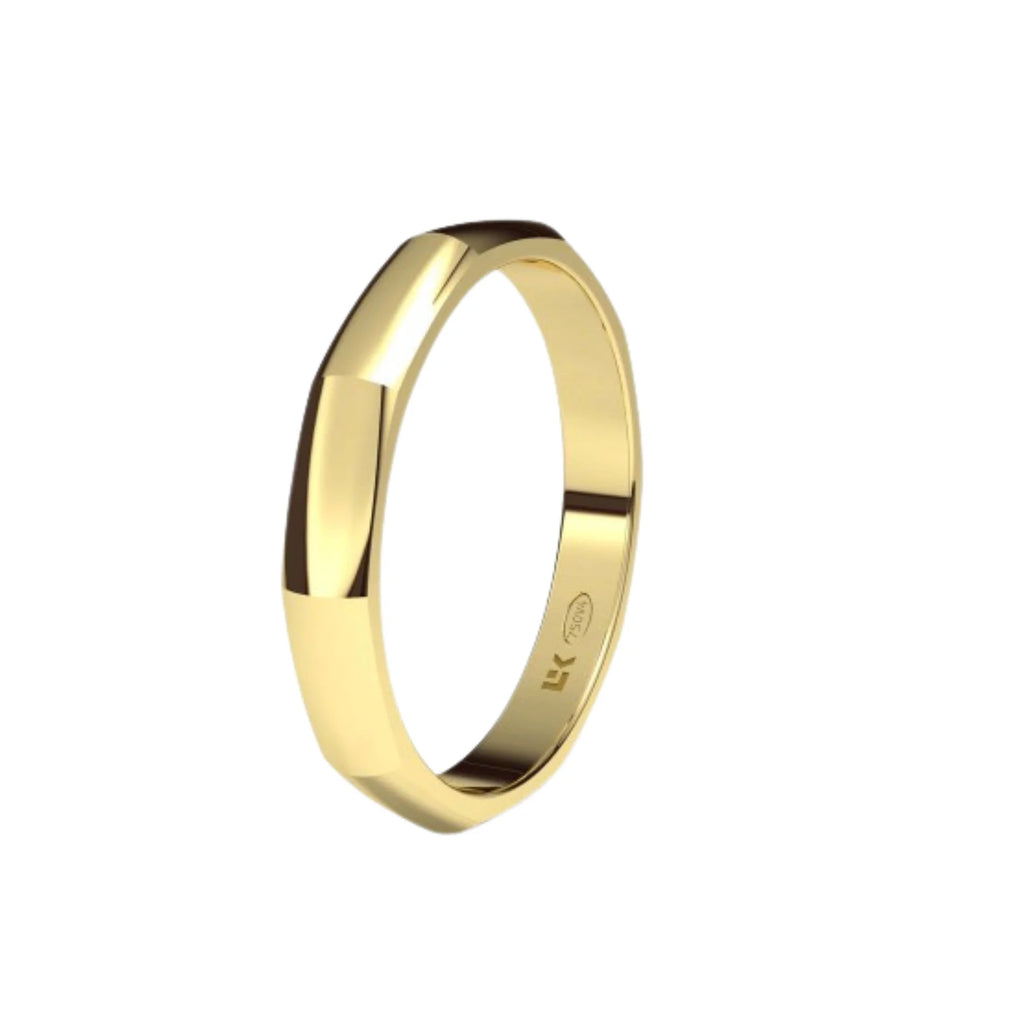 Alianza Boda 10 Lados Oro 18k Ancho 3mm