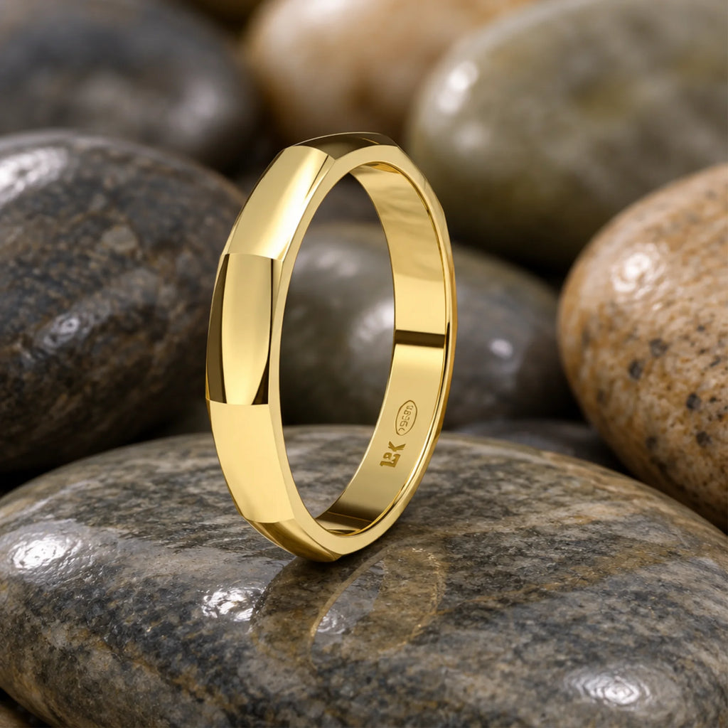 Alianza Boda 10 Lados Oro 18k Ancho 3mm