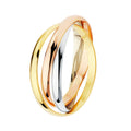 Alianza Boda Tres Aros Oro 18k Tricolor Media Caña Ancho 2mm