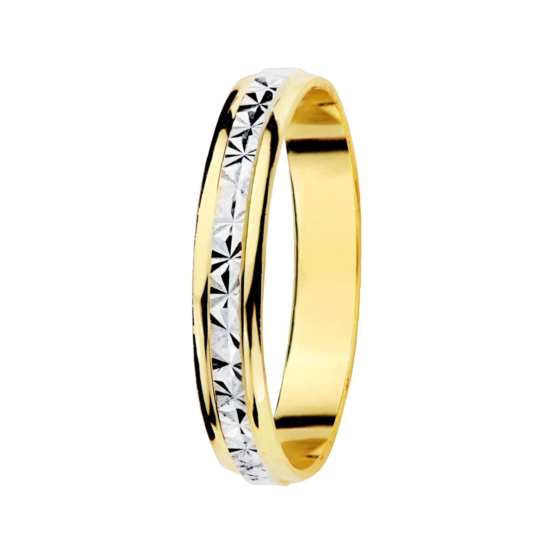 Alianza de Boda Bicolor Oro Blanco 9k para Hombre y para Mujer Ocasiones Especiales