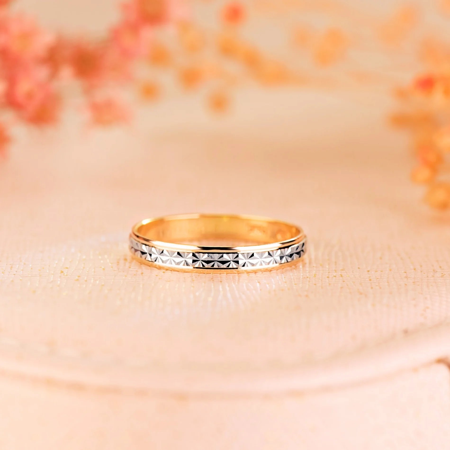 Alianza de Boda Bicolor Oro Blanco 9k para Hombre y para Mujer Ocasiones Especiales