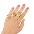 Anillo para Mujer INICIAL Acero dorado Personalizable