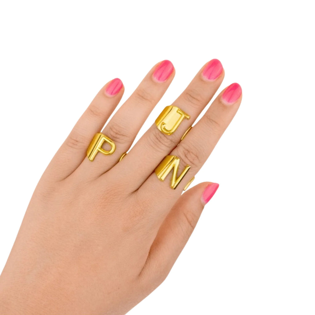 Anillo para Mujer INICIAL Acero dorado Personalizable