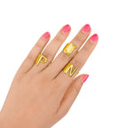 Anillo para Mujer INICIAL Acero dorado Personalizable