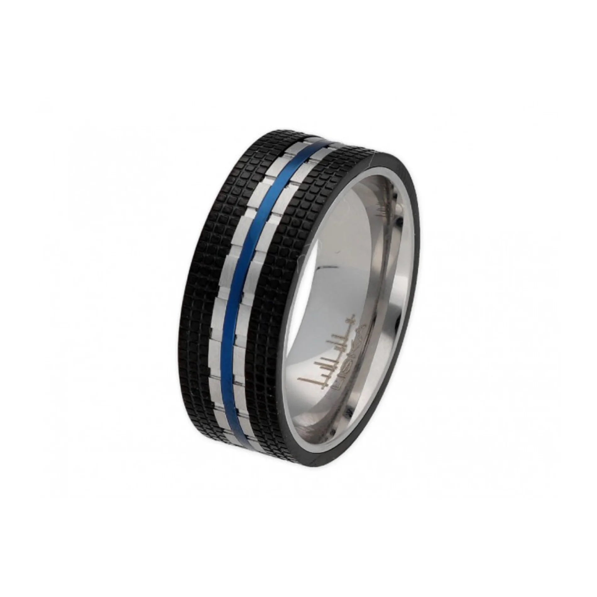 Anillo BLACK-BLUE de Acero para Hombre Bicolor LISKA