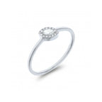 Anillo Compromiso Diamantes Oro Blanco NAVETTE para Mujer