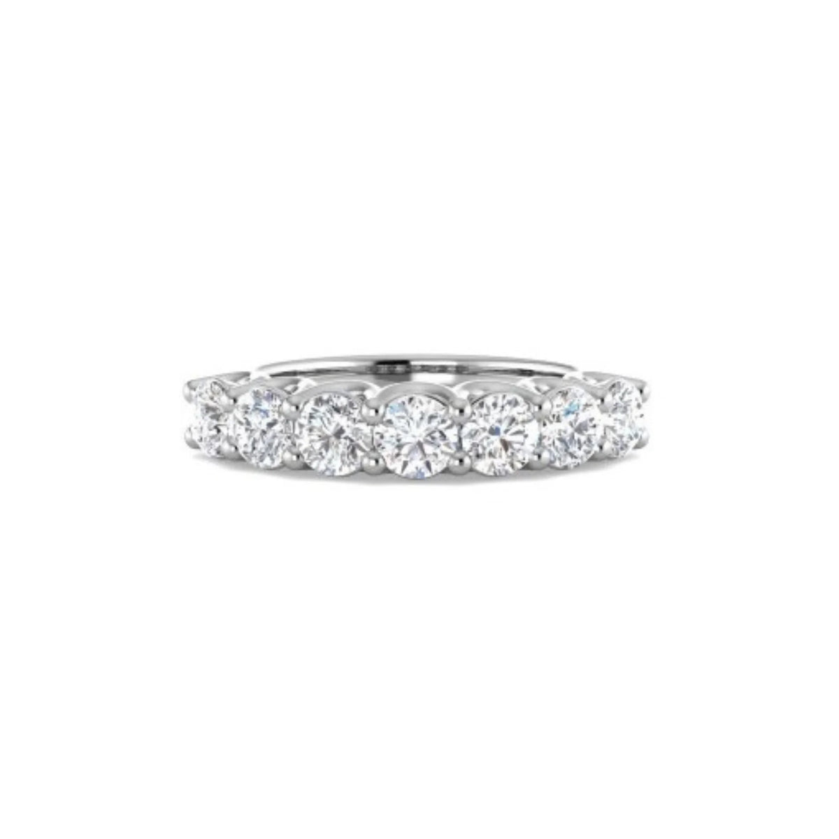 Anillo Sortija para Mujer de Plata de Ley con 7 Diamantes LAB Grown
