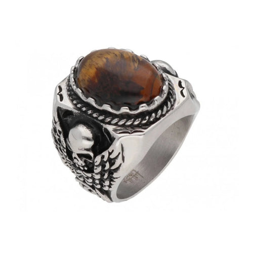 Anillo de Acero para Hombre OJO DE TIGRE de LISKA