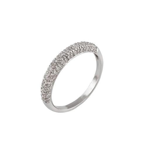 Anillo de Mujer de Compromiso de Oro Blanco de 18k con Brillantes