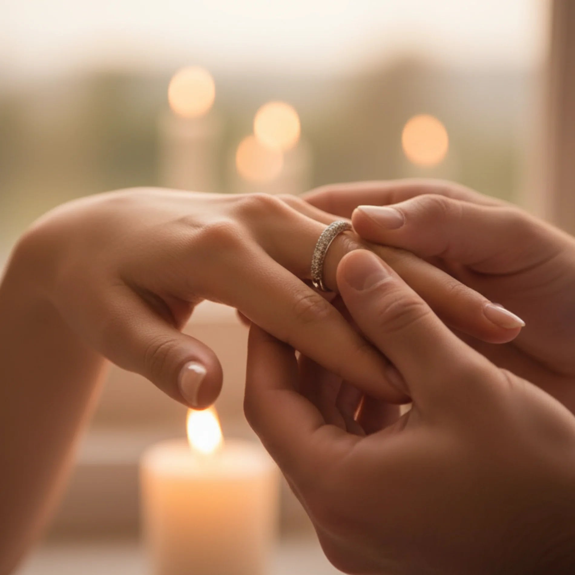 Anillo de Mujer de Compromiso de Oro Blanco de 18k con Brillantes