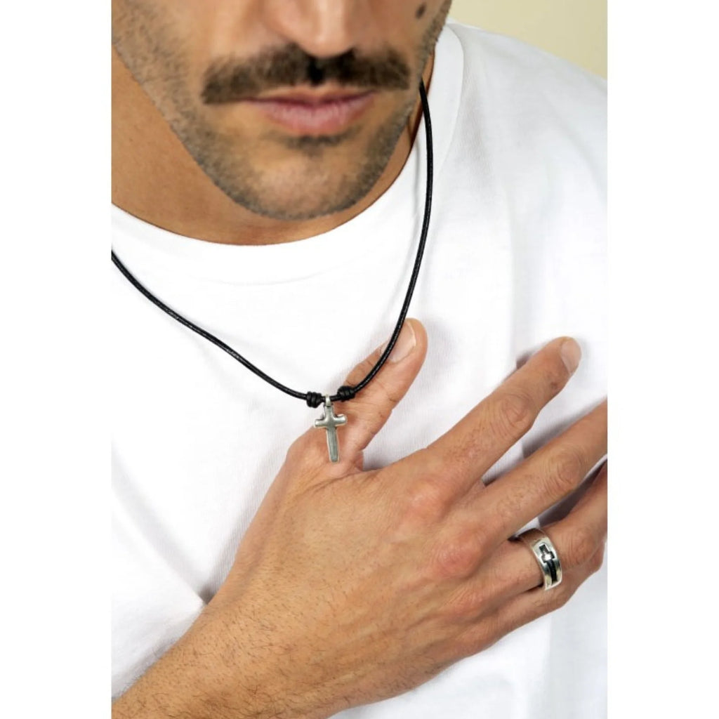 Anillo para Hombre Fe Acero Bañado en Plata colección Man de Ciclón