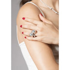 Anillo para Mujer Acero Bañado en Plata Doble Aro Desmontable Spherik de Ciclón