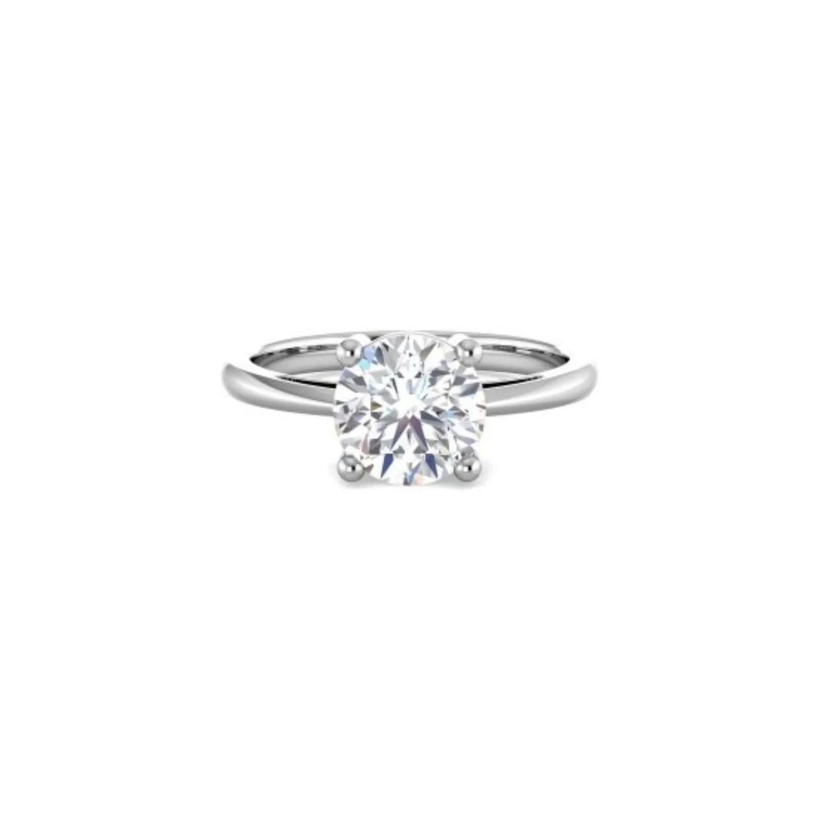 Anillo para Mujer Solitario de Plata de Ley con Diamante Compromiso