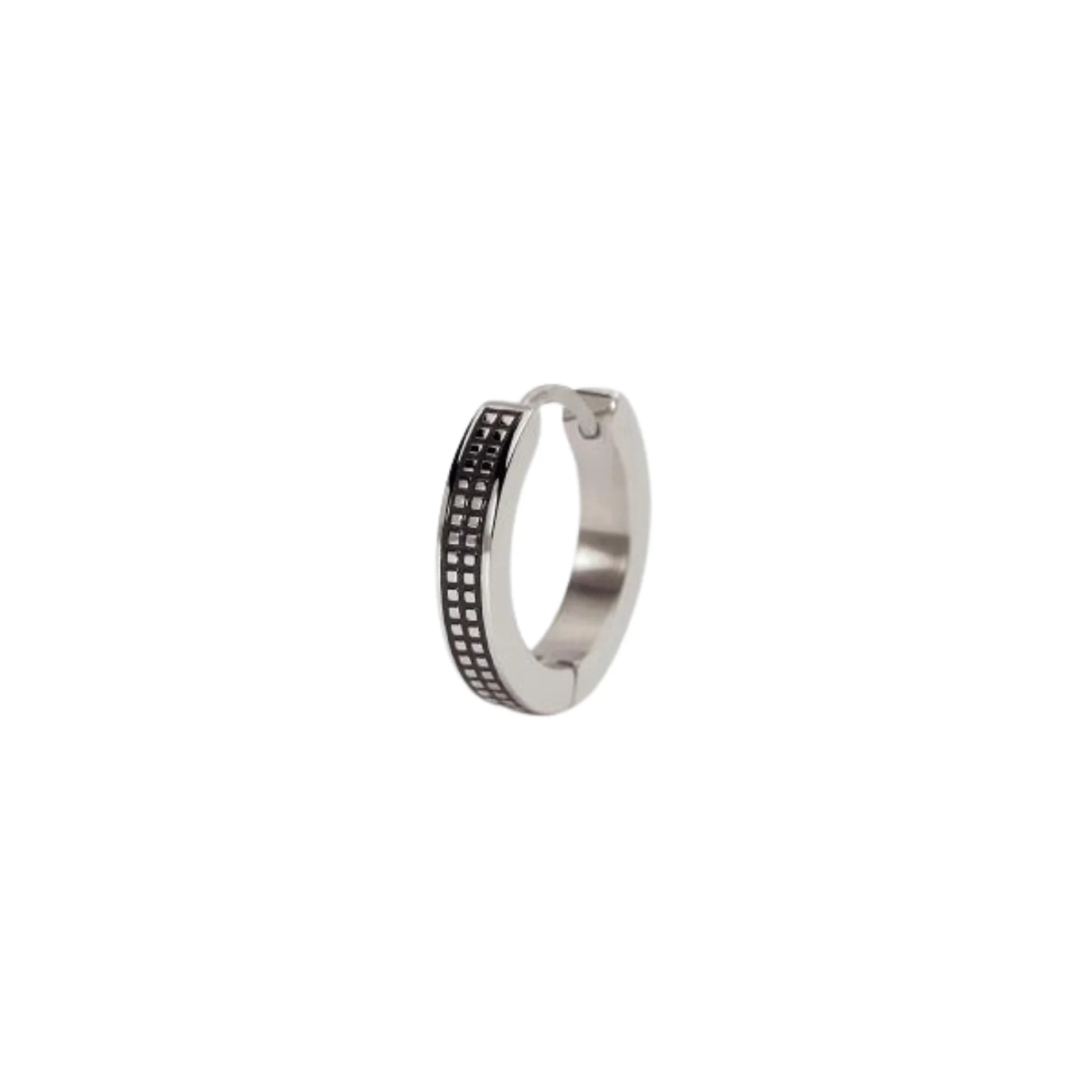 Pendiente para Hombre de Aro acero Inoxidable 316L y Tachuelas Estrecho