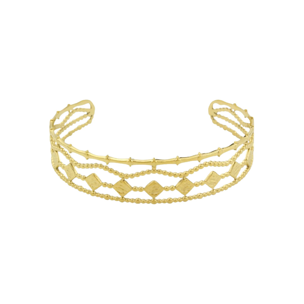 Brazalete Sol para Mujer Acero Dorado