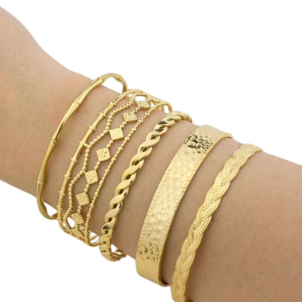 Brazalete Sol para Mujer Acero Dorado