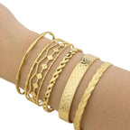 Brazalete Sol para Mujer Acero Dorado