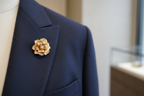 Anillo Broche Plata Chapada en Oro para Mujer FLOR ESMALTE