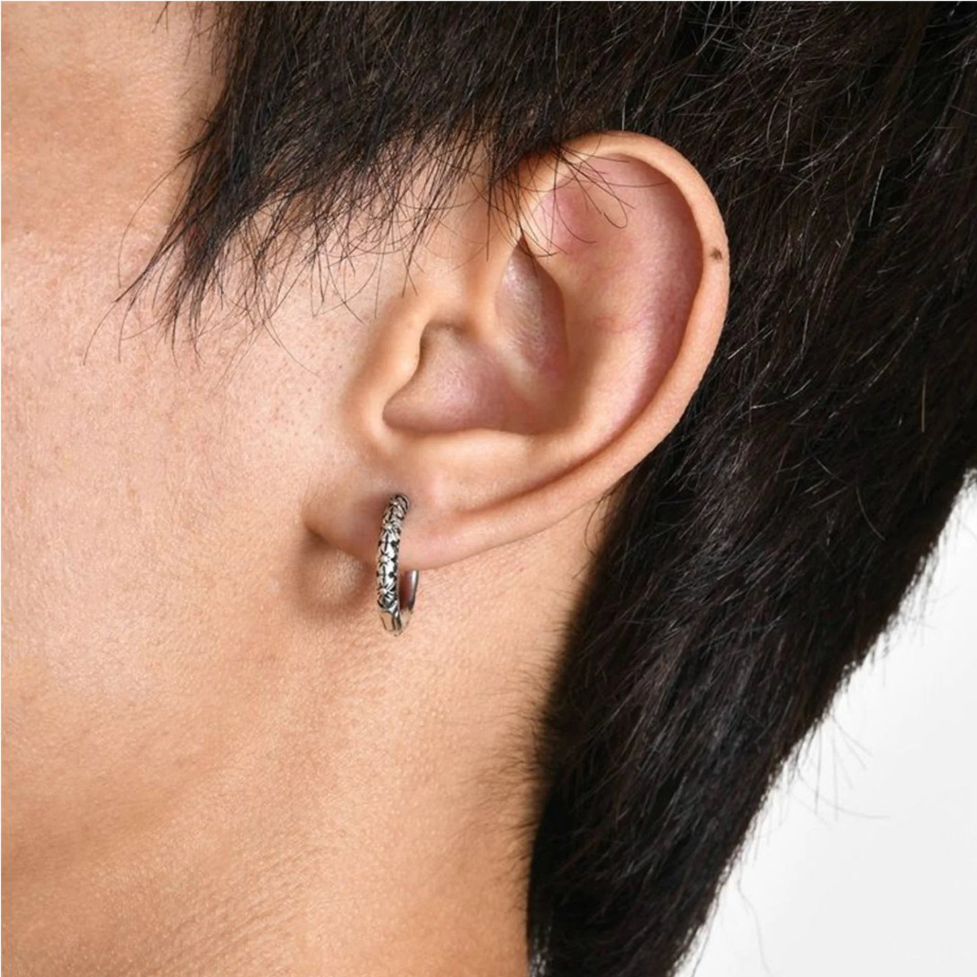 Criolla/Pendiente para Hombre de Acero Estampado