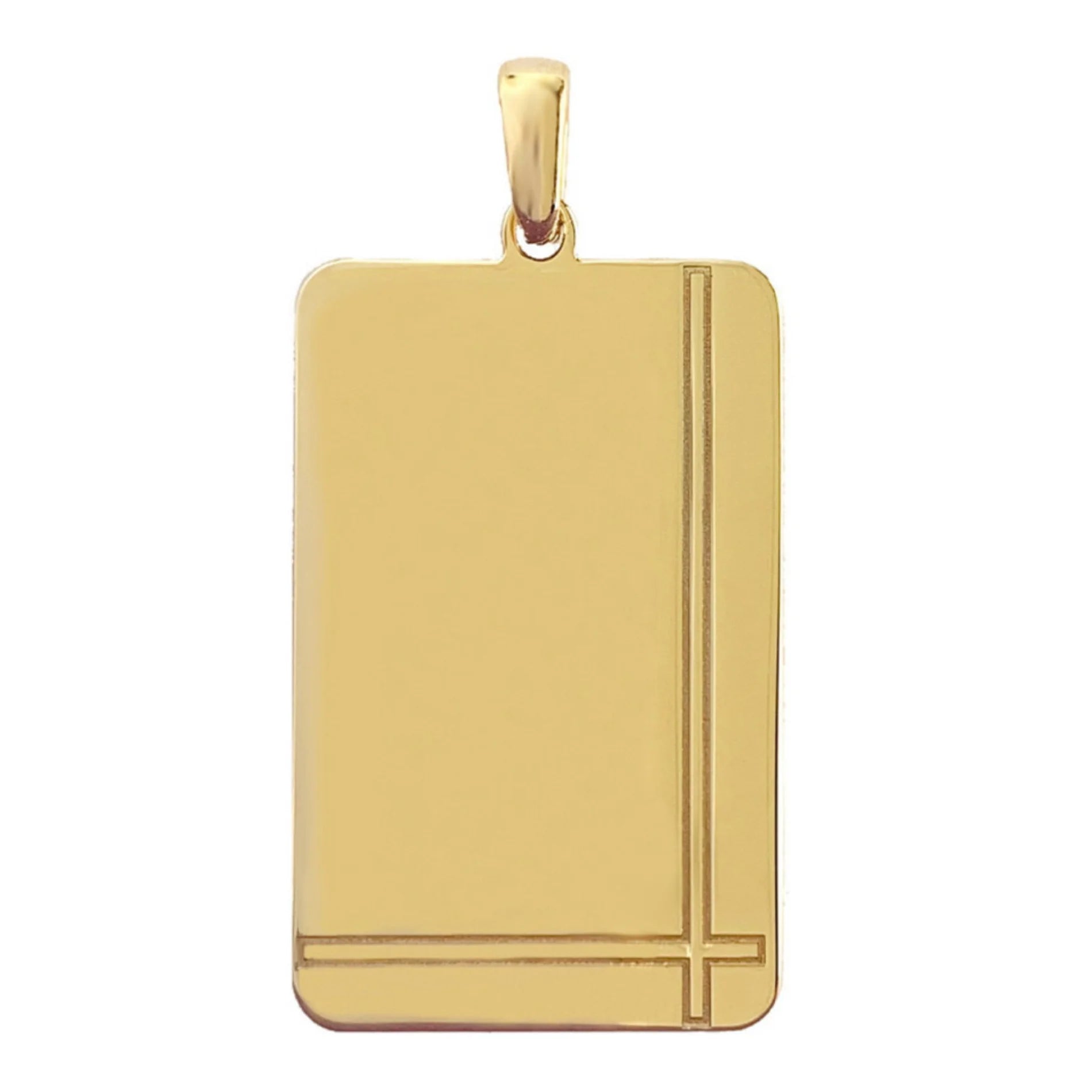 Colgante Placa de Plata Dorada Personalizable Unisex